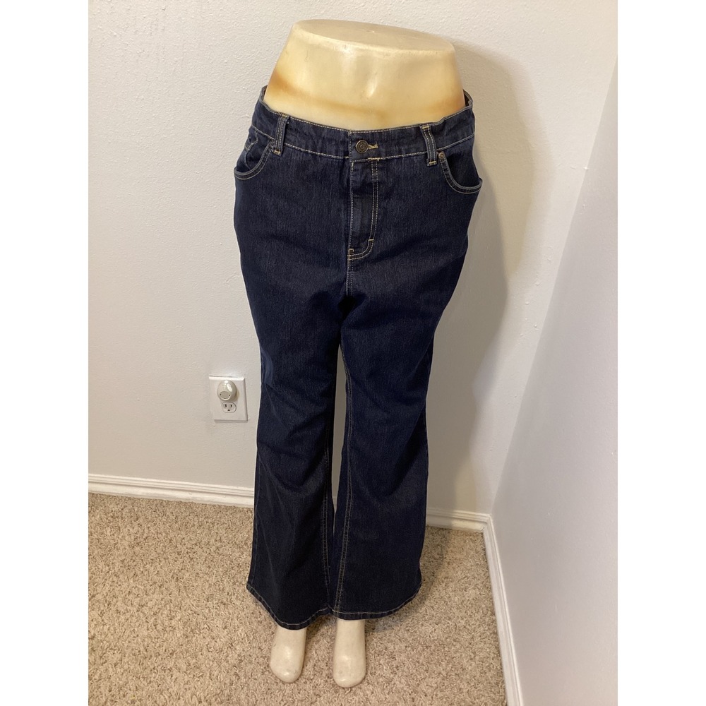 Relativity‎ Jeans Womens Size 16W Dark Wash Flare Bootcut Denim Pants